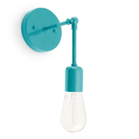 Downtown Minimalist Adjustable Sconce, 390-Teal, Nostalgic Edison-Style 1890 Era 40W Bulb