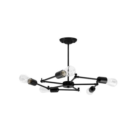 Ellis Adjustable Arm Chandelier, 100-Black, Nostalgic Edison 1890 Era Bulbs
