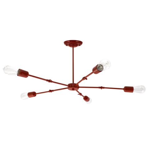 Parson Adjustable Arm Chandelier, 400-Barn Red, Nostalgic Edison 1890 Era Bulbs