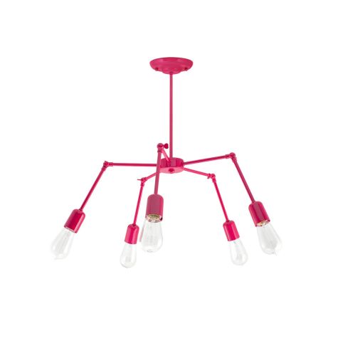 Parson Adjustable Arm Chandelier, 490-Magenta, Nostalgic Edison 1890 Era Bulbs