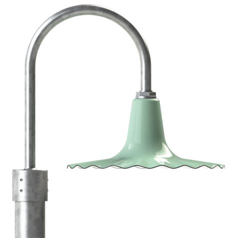 16" Seaside Radial Wave, 311-Jadite, Single Post Mount, 975-Galvanized, Smooth Direct Burial Pole, 975-Galvanized