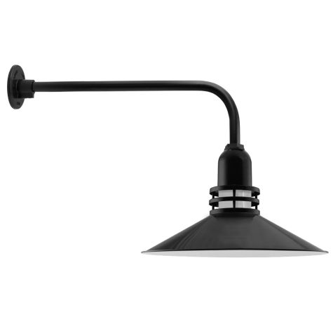 18" Cherokee, 100-Black, FST-Frosted Glass, G8 Gooseneck Arm