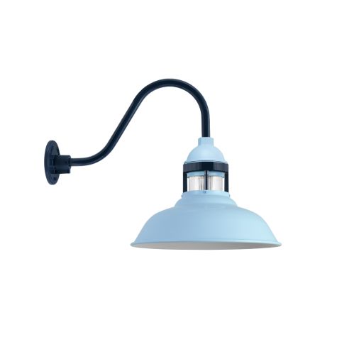 14" Outback, 715-Delphite, Guard in 705-Navy, RIB-Ribbed Glass, G11 Gooseneck Arm, 705-Navy