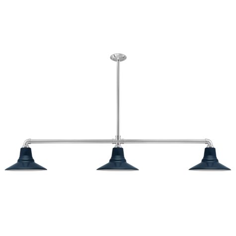 Aero 3-Light, 705-Navy, Mounting in 980-Brushed Aluminum, 24" Arms, Standard Canopy