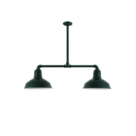 Dino 2-Light, 300-Dark Green, 12" Arms, 18" Stem