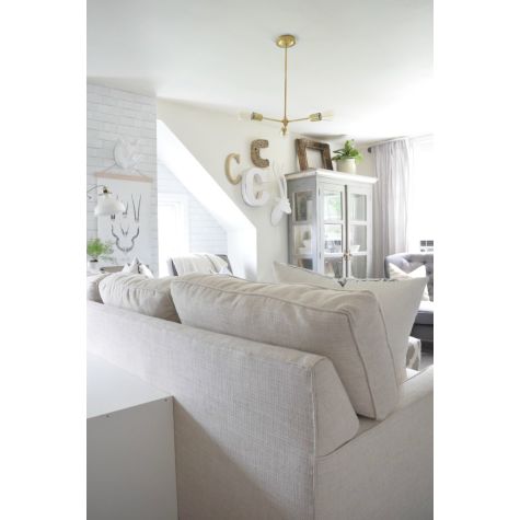 Downtown Minimalist 3-Light Chandelier, 997-Natural Raw Brass | Photo Courtesy of Homeowner