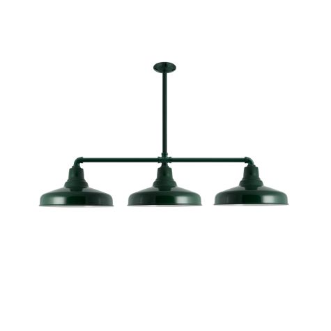 Union 3-Light, 300-Dark Green, 18" Arms, 18" Stem