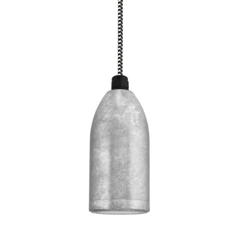 Bullet Cord Hung LED Pendant, 975-Galvanized, CSBW-Black & White Cloth Cord