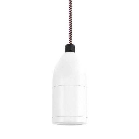 Bullet Cord Hung LED Pendant, 200-White, CSBP-Black & Pink Cloth Cord