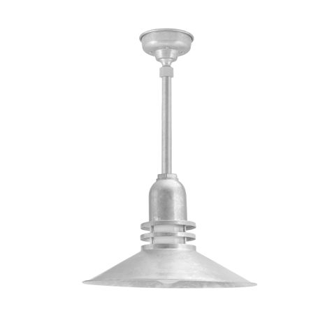 16" Cherokee, 975-Galvanized, FST-Frosted Glass, Hang Straight Canopy