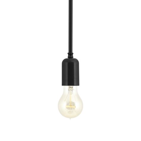 Downtown Minimalist Stem Mount Pendant, 100-Black, Edison-Style Victorian Bulb