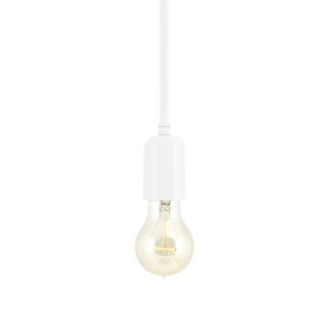 Downtown Minimalist Stem Mount Pendant, 200-White, Edison-Style Victorian Bulb