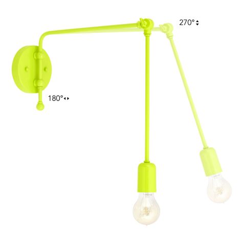 Downtown Swing Arm Sconce, 380-Chartreuse, G67 Arm, Nostalgic Edison Style 1890 Era Bulb