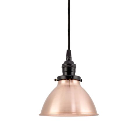 6" Gladstone, 995-Natural Raw Copper, Black Socket with No Switch, SBK-Standard Black Cord