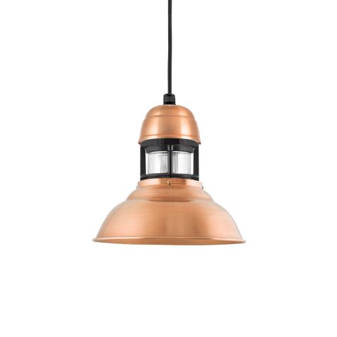12" Outback, 995-Natural Raw Copper, Guard in 100-Black, RIB-Ribbed Glass, SBK-Standard Black Cord