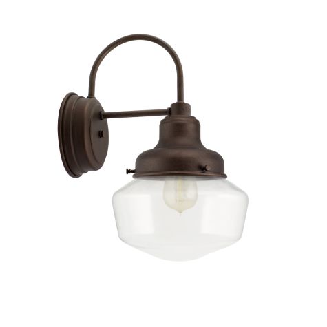 Primary Schoolhouse Sconce, 615-Oil-Rubbed Bronze, Small Clear Glass