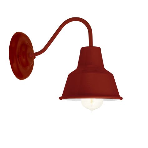 Barn Light Mini Artesia Sconce, 400-Barn Red, G33 Mini Gooseneck Arm | Shown with Nostalgic Edison Bulb