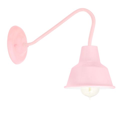 Barn Light Mini Artesia Sconce, 480-Blush Pink, G48 Mini Gooseneck Arm | Shown with Nostalgic Edison Bulb