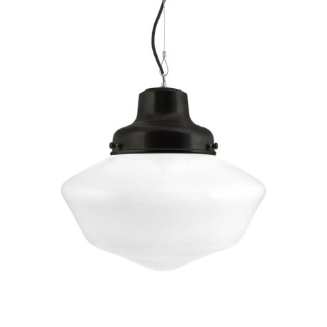 Primary Schoolhouse LED, 100-Black, Large Glass, No Painted Band, SBK-Standard Black Cord