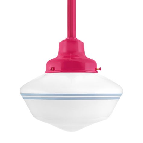 Primary Schoolhouse LED, 490-Magenta, Large Glass, Double Painted Band, 715-Delphite
