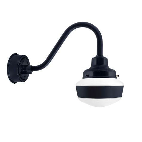 Primary Schoolhouse LED, 705-Navy, Small Glass, Single Painted Band, 705-Navy, G15 Gooseneck Arm