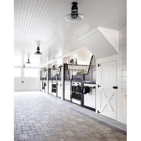 (4) 14" Wallaby Flush Mount Pendants, 100-Black, With Cap, CCR-Clear Crackle Glass | Photo Courtesy of Tim Lenz Photography and Sequoia Contracting