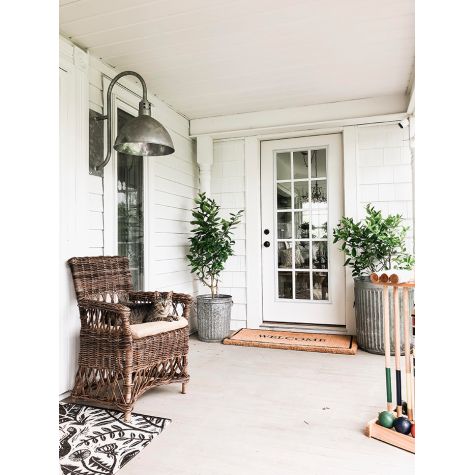 16" Wilcox Vented Gooseneck Light, 975-Galvanized, Circle Vents, G19 Gooseneck Arm in 975-Galvanized | Photo Courtesy of Liz Marie Blog