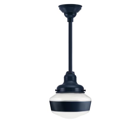 Primary LED Schoolhouse Stem Mount, 705-Navy, Small Clear Glass, Single Painted Band