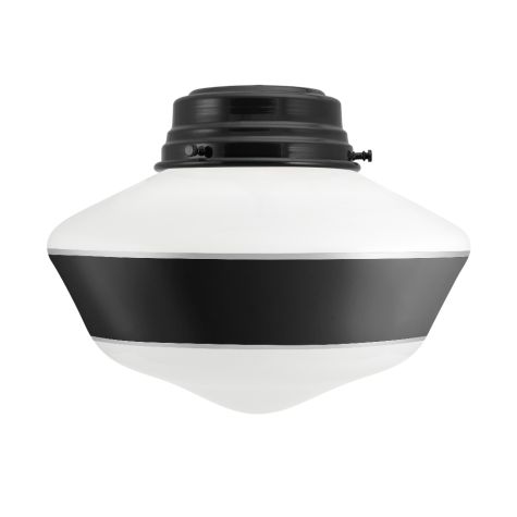 Primary Schoolhouse Flush Mount Light, 100-Black, Single Painted Band