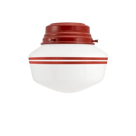 Primary Schoolhouse Flush Mount Light, 400-Barn Red, Double Painted Band