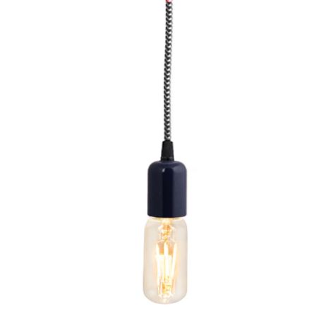 Downtown Minimalist Cord Pendant, 705-Navy, CSBW-Black & White Cloth Cord | Shown with Lurra Tala Lamp