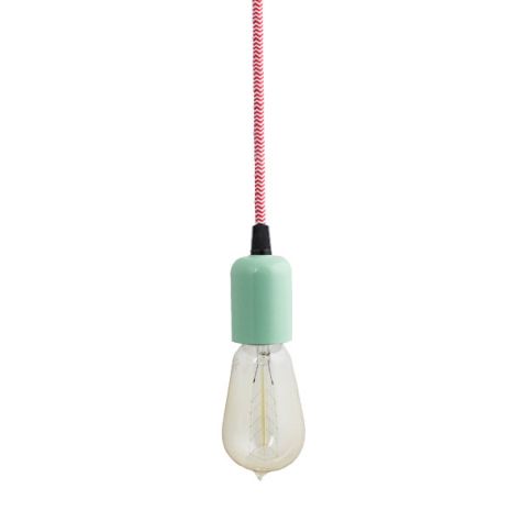 Downtown Minimalist Cord Pendant, 311-Jadite, CRZ-Red Chevron Cord | Nostalgic Edision 1890 Era 40w Bulb