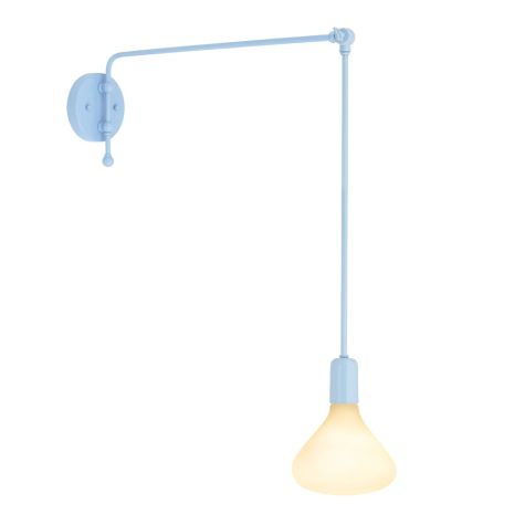 Downtown Swing Arm Sconce, 715-Delphite Blue PTMP, G69 Arm | Shown with Noma Tala Lamp
