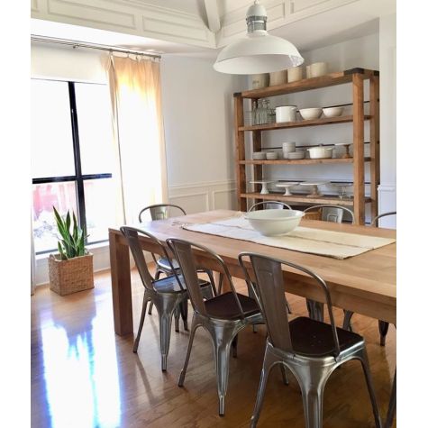 20" Outback Cord Hung Pendant, 200-White, CSW-White Cloth Cord, 975-Galvanized Guard, FST-Frosted Glass | Photo Courtesy of Tattered Style @tatteredstyle