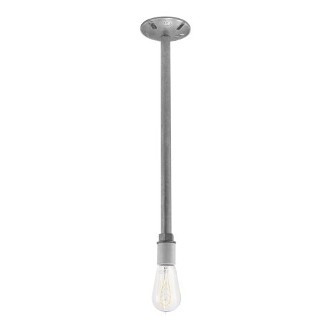 Retro Basic Porcelain & Galvanized Pendant | Shown with 1890 Era Edison Bulb