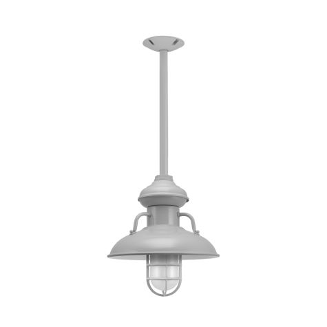 12" Laramie, 800-Industrial Grey, CGG-Standard Cast Guard, FST-Frosted Glass