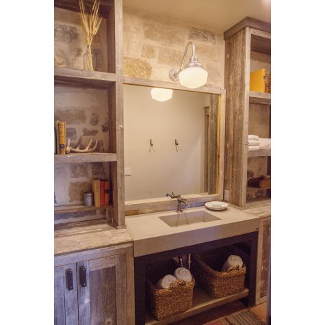 Primary Schoolhouse Gooseneck Light, 975-Galvanized, Small Opaque Glass, No Painted Band, G26 Gooseneck Arm | Photo Courtesy of Cobalt Living and Ashlee Newman Photography