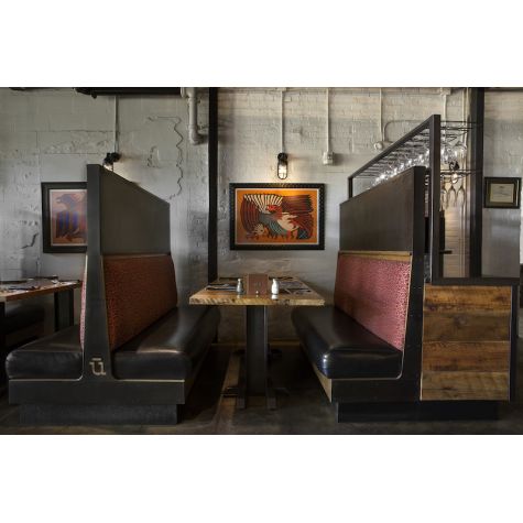 Industrial Guard Sconce, 100-Black Finish, NS-No Shade, CGG-Standard Cast Guard, CLR-Clear Glass | Photo Courtesy of Ulele Restaurant (Tampa, FL)
