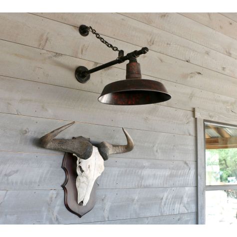 16" The Original™ Warehouse Gooseneck Light, 999-Natural Oil-Rubbed Copper, G64 Gooseneck Arm in 100-Black | Photo Courtesy of Cobalt Living and Ashlee Newman Photography