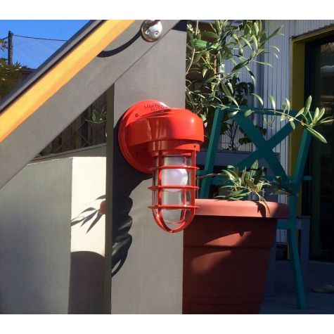 Streamline Industrial Guard Sconce, 420-Orange, CGG-Standard Cast Guard, CLR-Clear Glass | Customer Submission