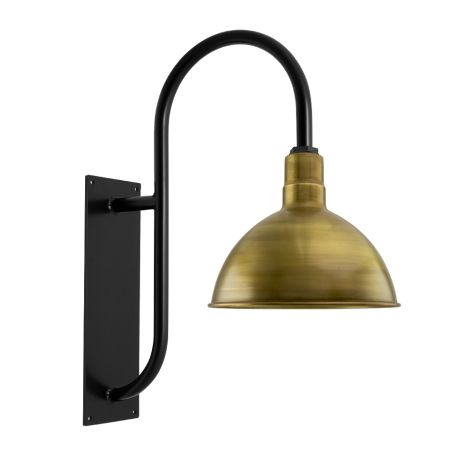 12" Wilcox, 998-Natural Weathered Brass, G19 Gooseneck Arm, 100-Black