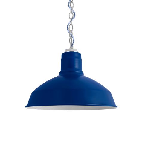 14" Dino, 700-Royal Blue, Mounting in 975-Galvanized, CSUW-Blue & White Cloth Cord