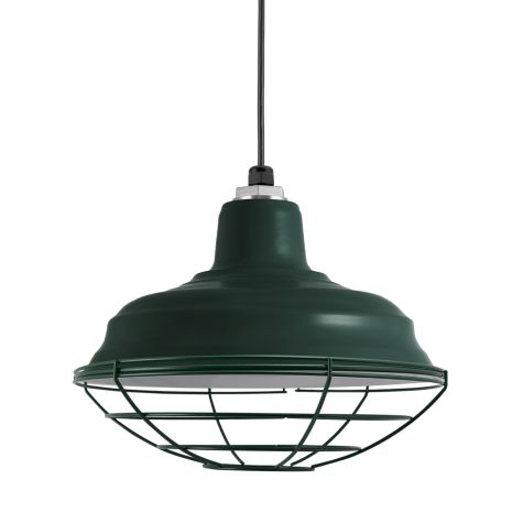 13" Bomber, 300-Dark Green, Wire Cage, SBK-Standard Black Cord