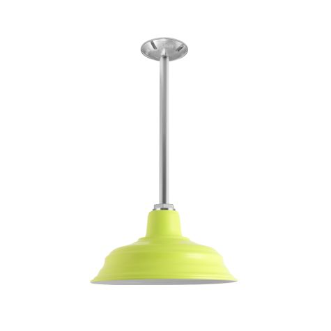 13" Bomber, 380-Chartreuse, Mounting in 980-Brushed Aluminum