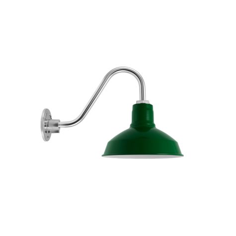 12" Dino, 307-Emerald Green, G26 Gooseneck Arm, 980-Brushed Aluminum