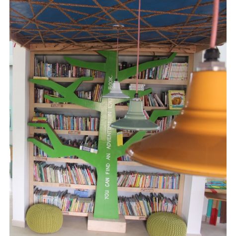 Aero Pendant Lighting hanging in the Connor's Song Art Feeds Center in Ghana, Africa