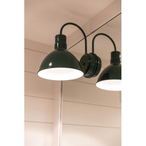 10" Bantam Wilcox Wall Sconce, 307-Emerald Green | Photo Courtesy of Janna @yellowprairieinteriors