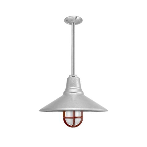 16" Aero, 975-Galvanized, TGG-Heavy Duty Cast Guard, 400-Barn Red, FST-Frosted Glass