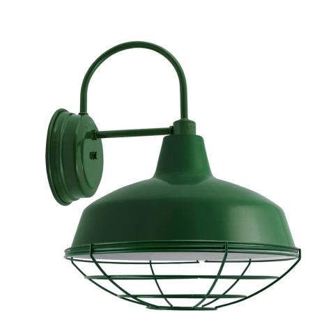 16" Avalon Wall Sconce, 307-Emerald Green, Wire Cage