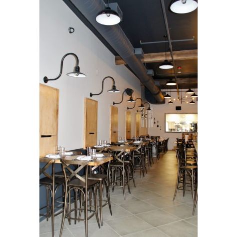 12" Dominion, 100-Black, G32 Gooseneck Arm | Photo Courtesy of Wolf & Wing Interior Design